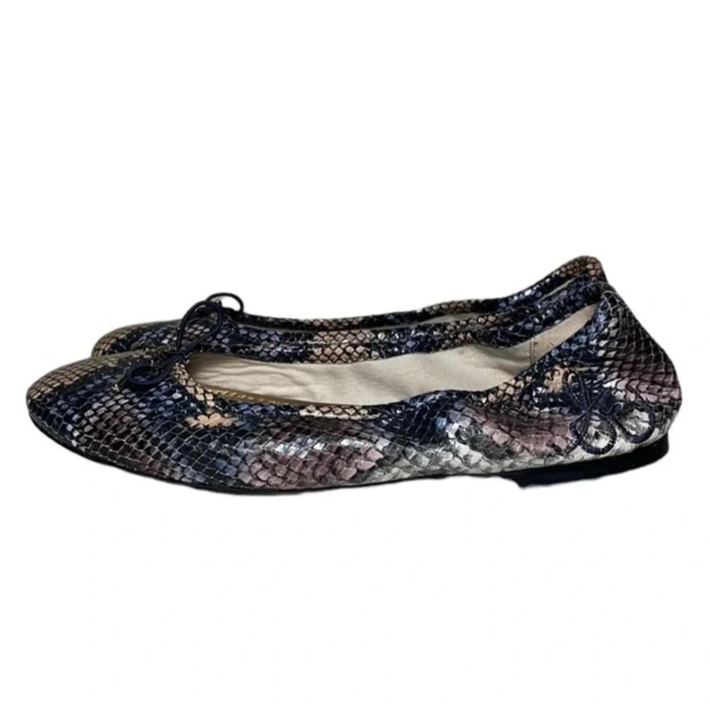 Sam Edelman Felicia Flat Smokey Blue Snake size 6 1/2